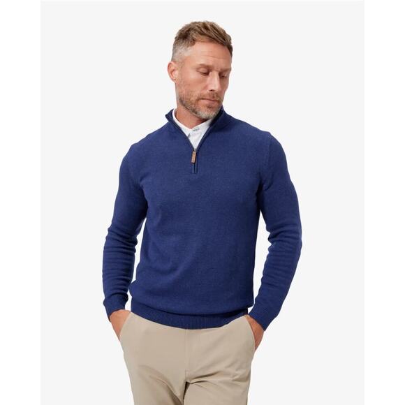 EUC Mizzen+Main Cassady 1/4 Zip-Medieval Blue Heather Medium - Picture 1 of 9